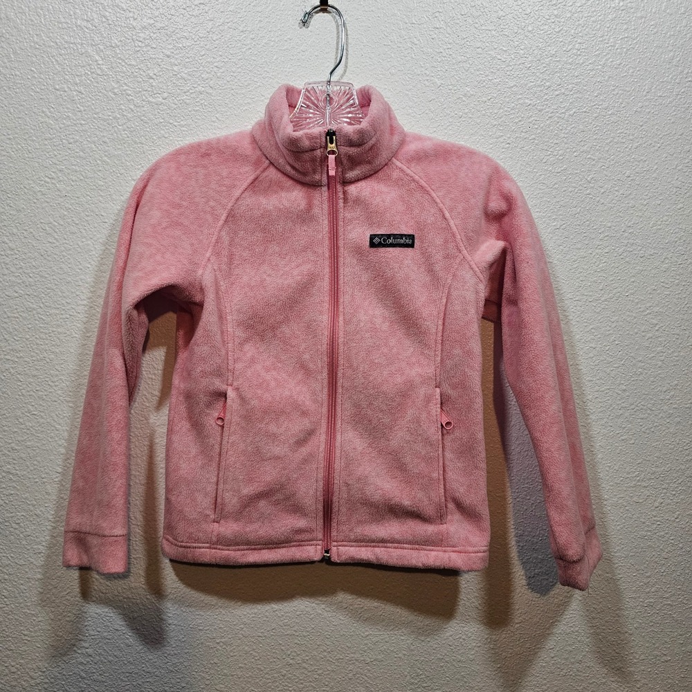 Columbia Girls Pink Benton Springs Full Zip Fleece Jacket Size S 7/8